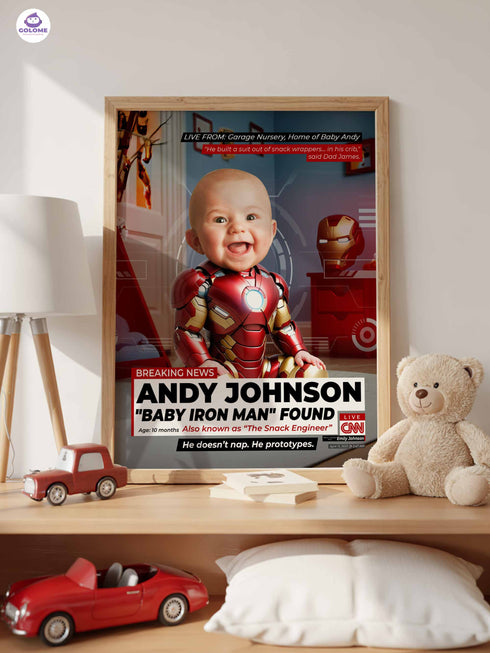 Custom Baby News Poster – Personalized Little Hero Wall Art